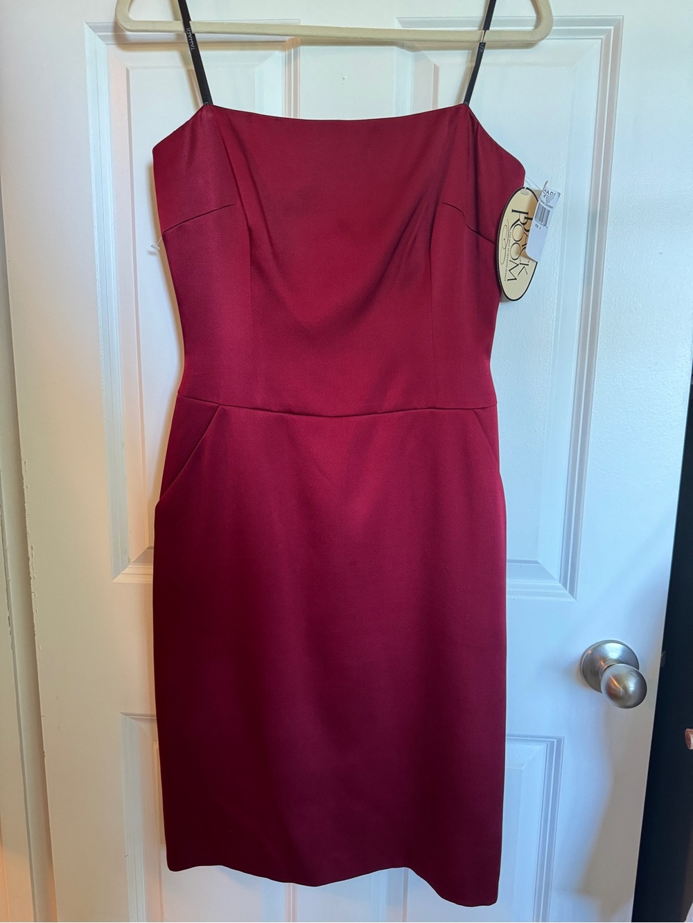 Tahari Burgundy Midi Sheath Dress